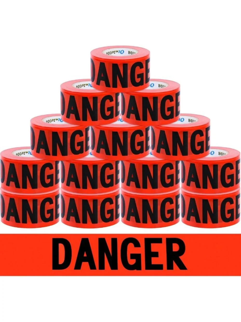 12 Pack Red Danger Tape 3” x 1000’ - Halloween Decor, High Visibility